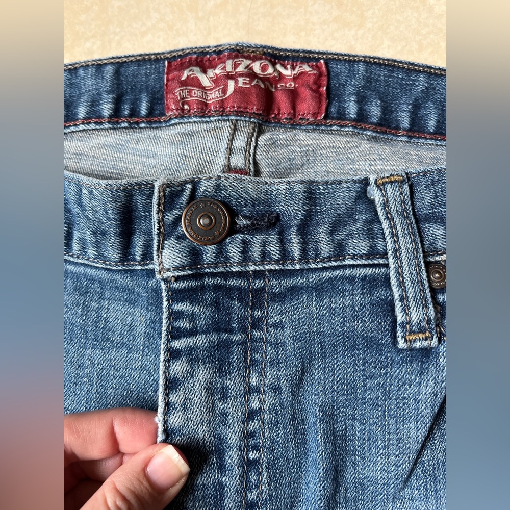 Vintage Arizona Men’s Jeans Bootcut Flare Denim Size 34x30 Mid Wash - Picture 5 of 15